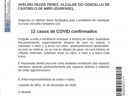 NOTA INFORMATIVA: Actualizacin datos COVID