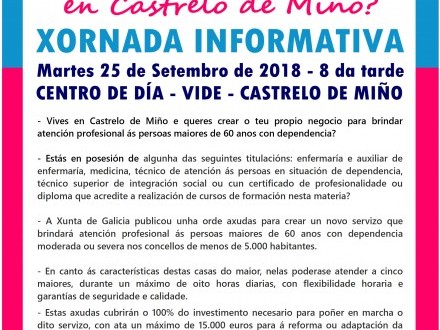 Xornada Informativa: Queres abrir unha casa do maior en Castrelo de Miño?