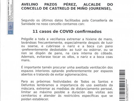 NOTA INFORMATIVA: COVID-19 PARA AS PRXIMAS FESTIVIDADES DE TODOS OS SANTOS E DEFUNTOS